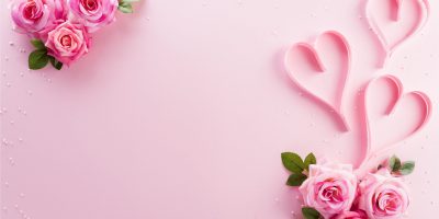 happy-womens-day-decoration-concept-made-from-rose-flower-pink-hearts-pastel-background